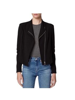 Blank NYC Black Cropped Asymmetrical Moto Jacket